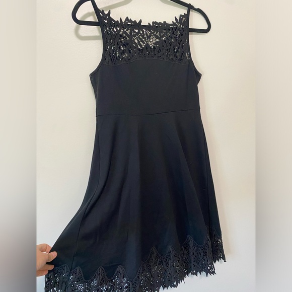 Free People Black Dress with crochet detailing - Picture 1 of 7